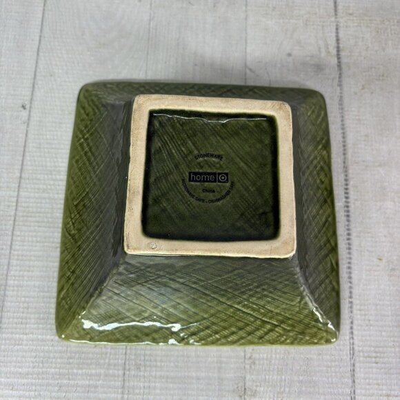Home Target ASIAN LINEN Green Embossed Weave Square Soup Cereal Bowls Set of 4 - Picture 9 of 16